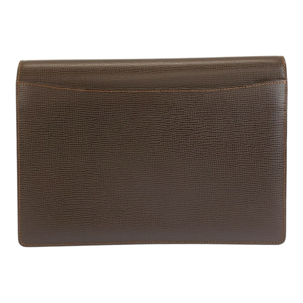Loewe Anagram Brown Gold Leather Clutch — view 2