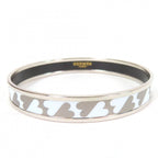 Hermes Enamel PM Bracelet Cult Jewel Bangle Silver White