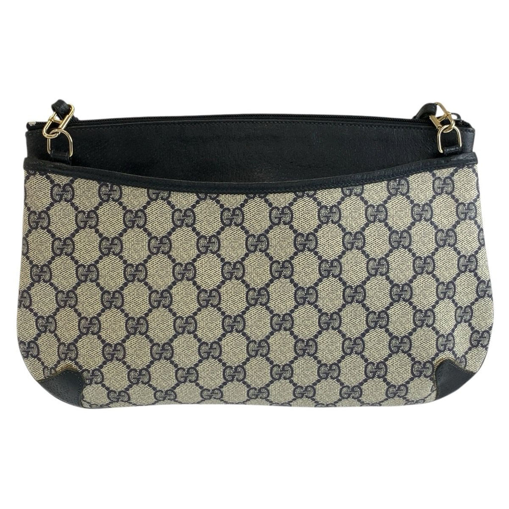Gucci Vintage Gray Navy GG Supreme Canvas Leather 904 02 026 Shoulder Bag — view 2