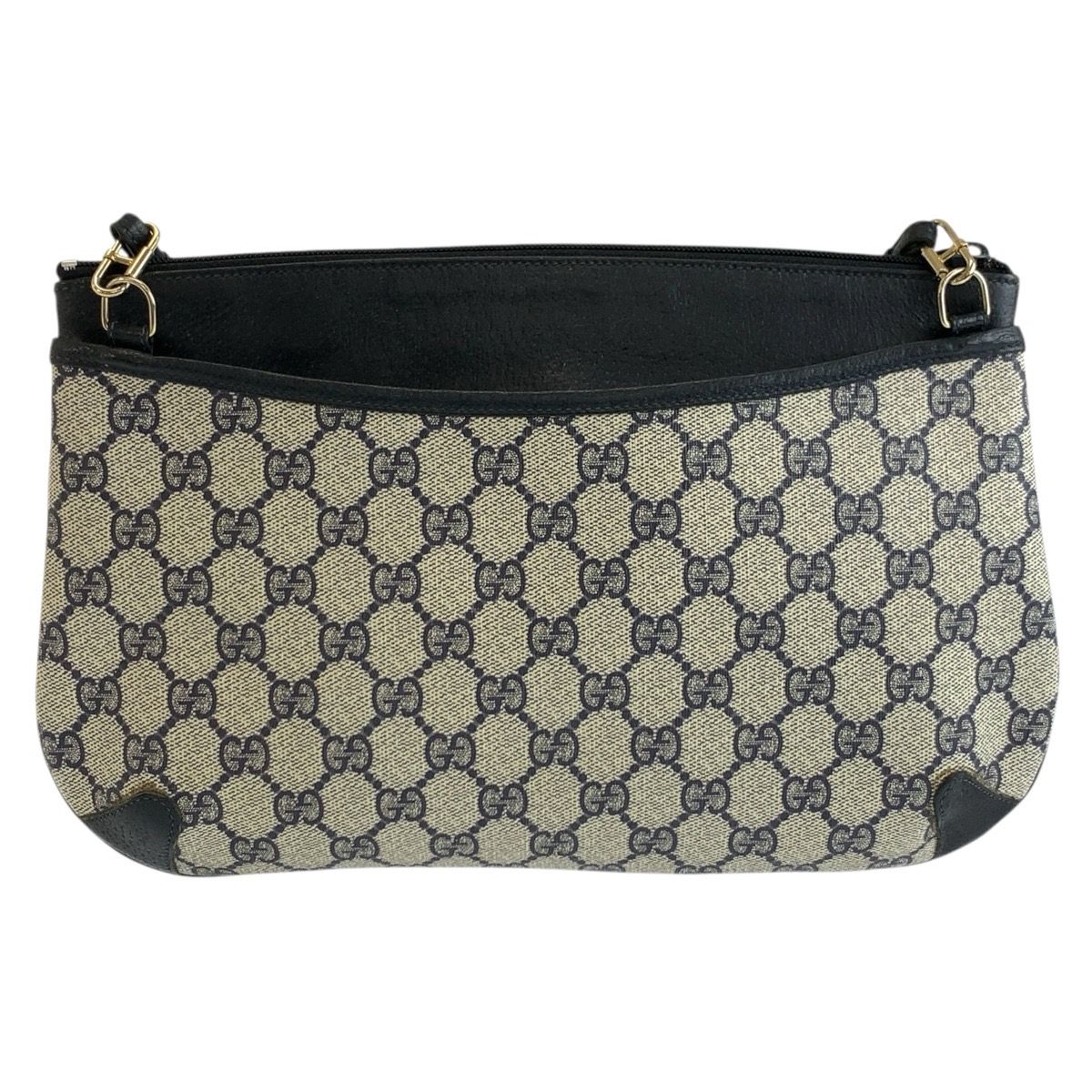 Gucci Vintage Gray Navy GG Supreme Canvas Leather 904 02 026 Shoulder Bag — view 2