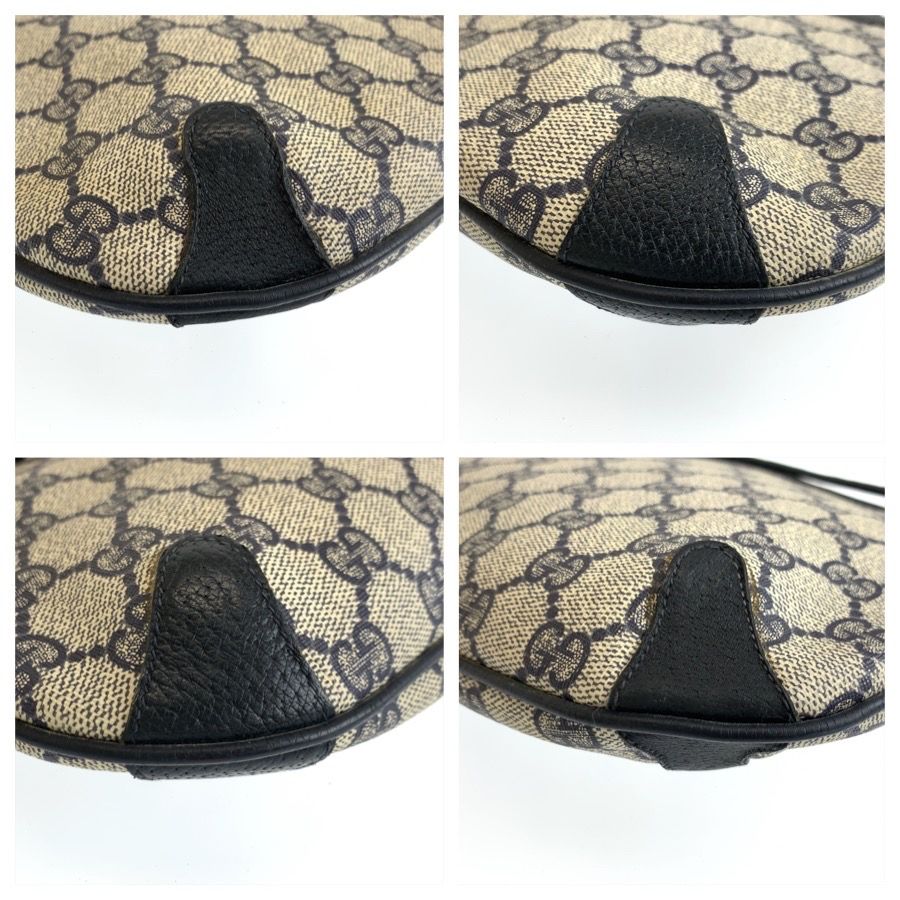 Gucci Vintage Gray Navy GG Supreme Canvas Leather 904 02 026 Shoulder Bag — view 4