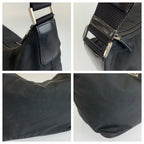 Prada Tessuto Black Silver Nylon Shoulder Bag — view 5
