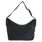 Prada Tessuto Black Silver Nylon Shoulder Bag — view 2