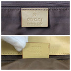 Gucci Brown Yellow Silver GG Canvas Leather Tote Shoulder Bag — view 3