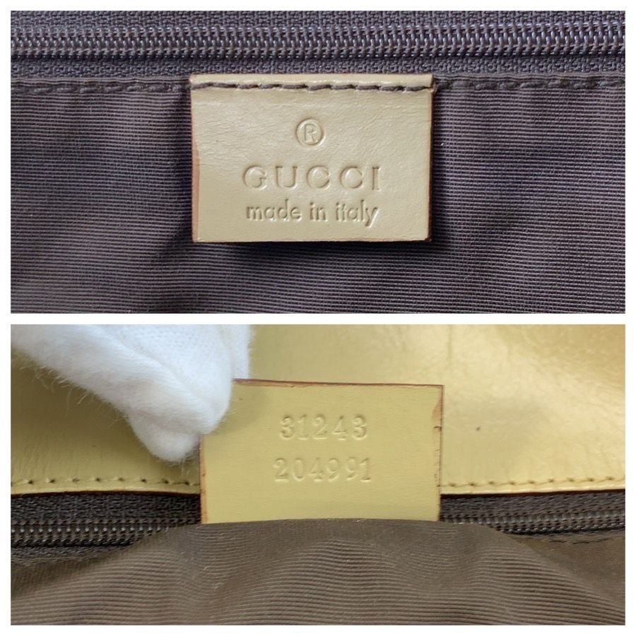 Gucci Brown Yellow Silver GG Canvas Leather Tote Shoulder Bag — view 3