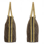 Gucci Brown Yellow Silver GG Canvas Leather Tote Shoulder Bag — view 8