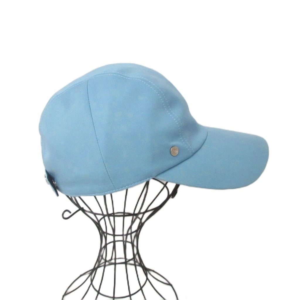 Hermes Cap Logo Snap Button Baby Blue Mnk 11 Hat — view 3