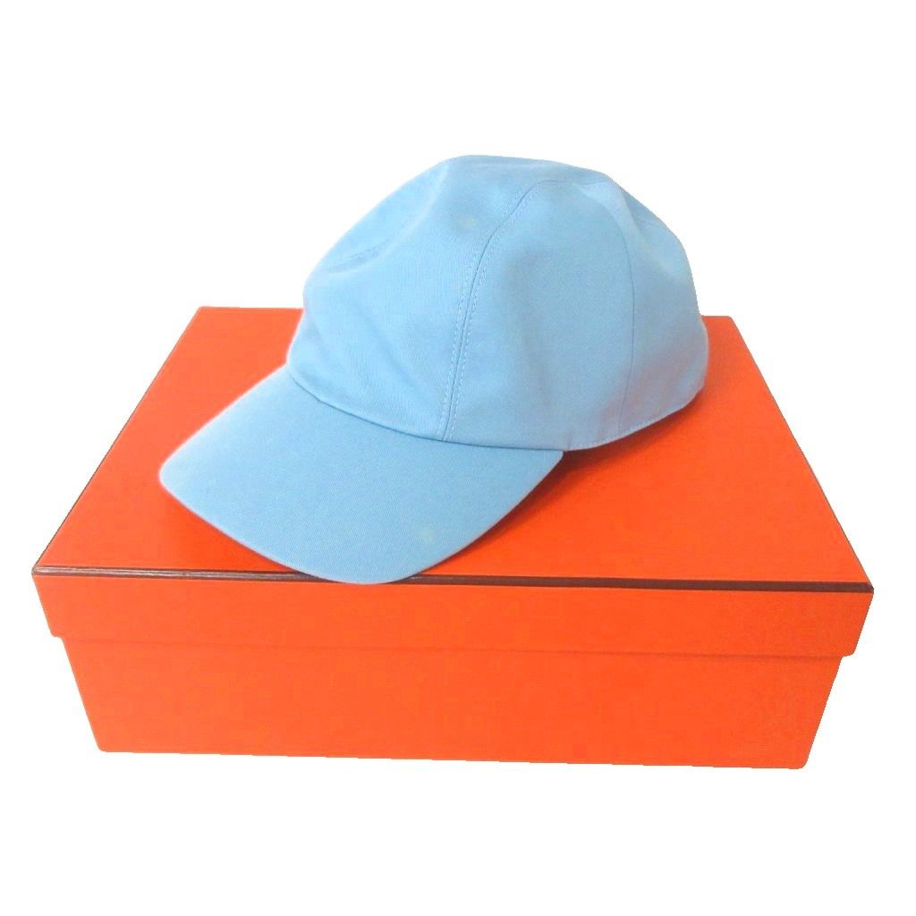 Hermes Cap Logo Snap Button Baby Blue Mnk 11 Hat — view 8