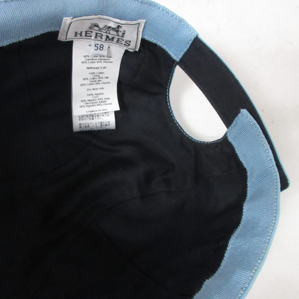 Hermes Cap Logo Snap Button Baby Blue Mnk 11 Hat — view 5
