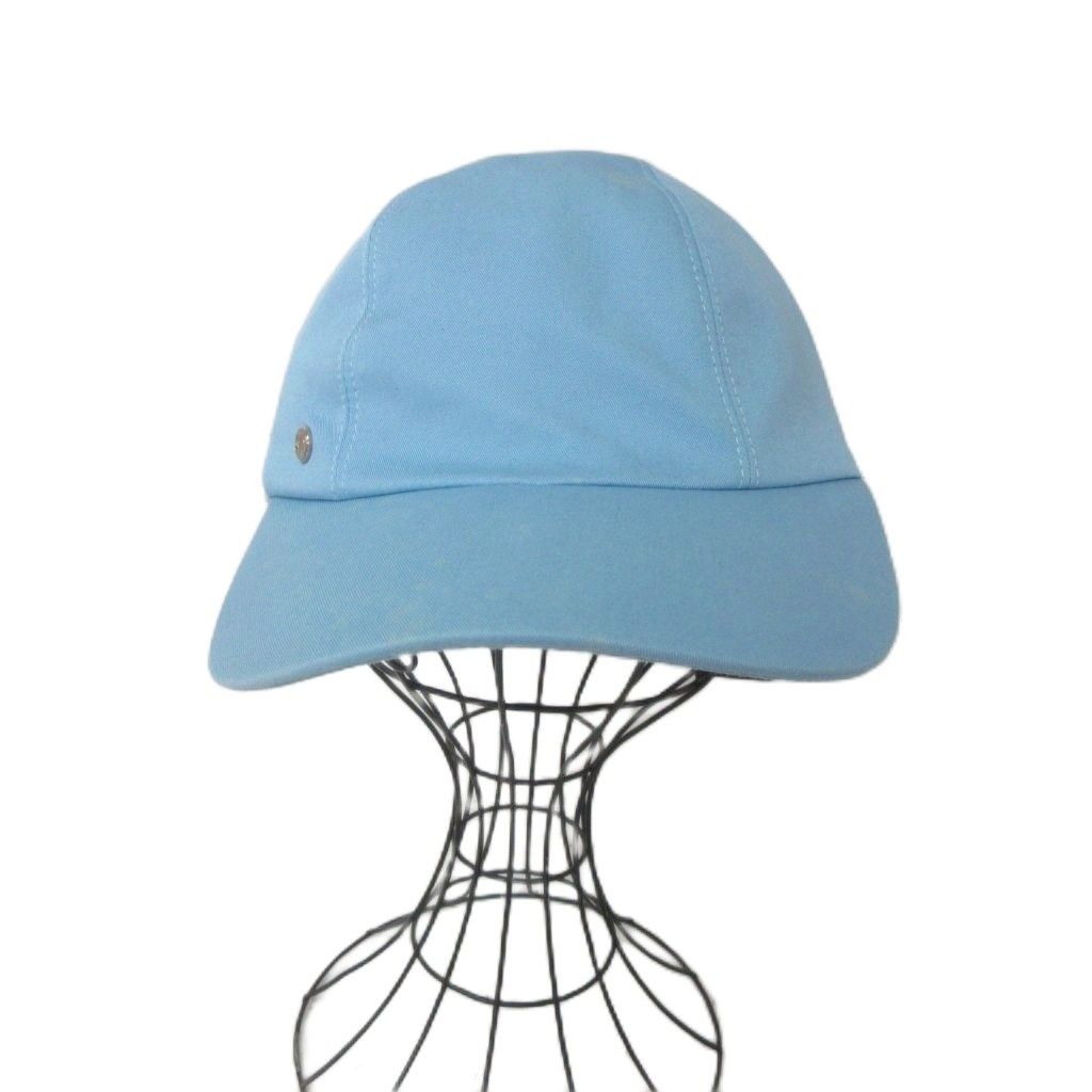 Hermes Cap Logo Snap Button Baby Blue Mnk 11 Hat — view 2