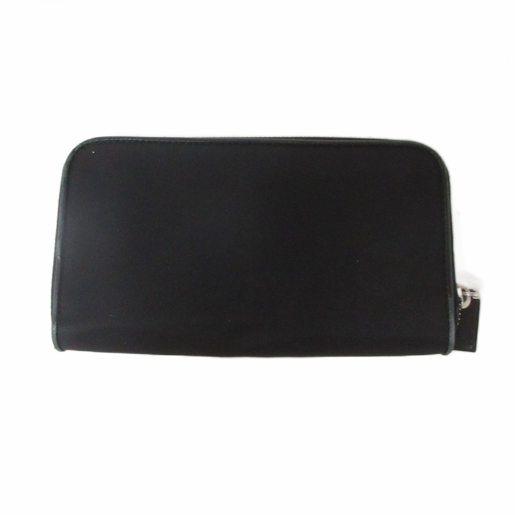 Prada Wallet Zip Closure Logo Triangle Plate Bijou Bear Black — view 2