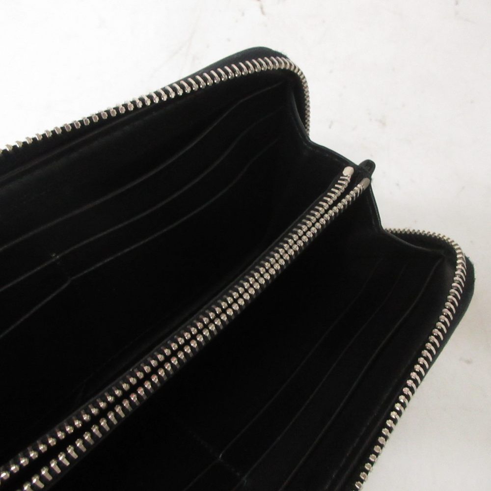 Prada Wallet Zip Closure Logo Triangle Plate Bijou Bear Black — view 5