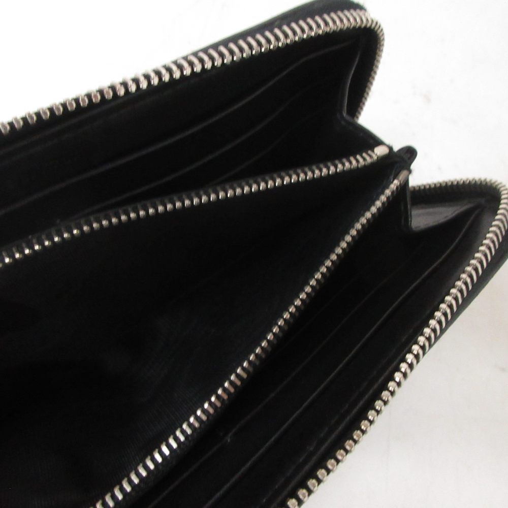 Prada Wallet Zip Closure Logo Triangle Plate Bijou Bear Black — view 6