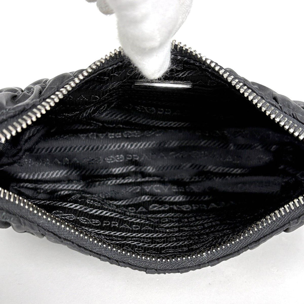 Prada Handbag Gathered Nylon Nero — view 6