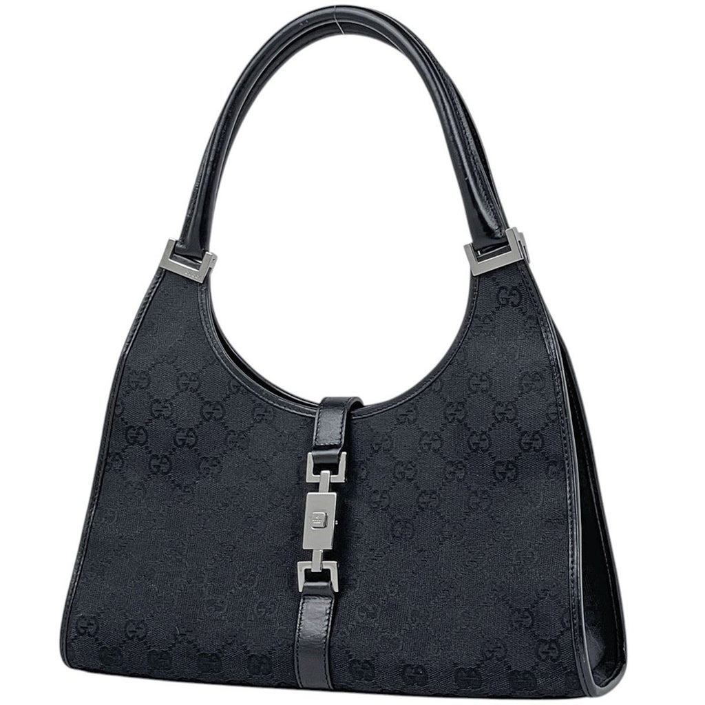 Gucci Shoulder Bag Jackie Line GG Canvas Black