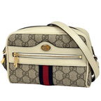 Gucci Shoulder Bag GG Pattern Sherry Line Web Beige White