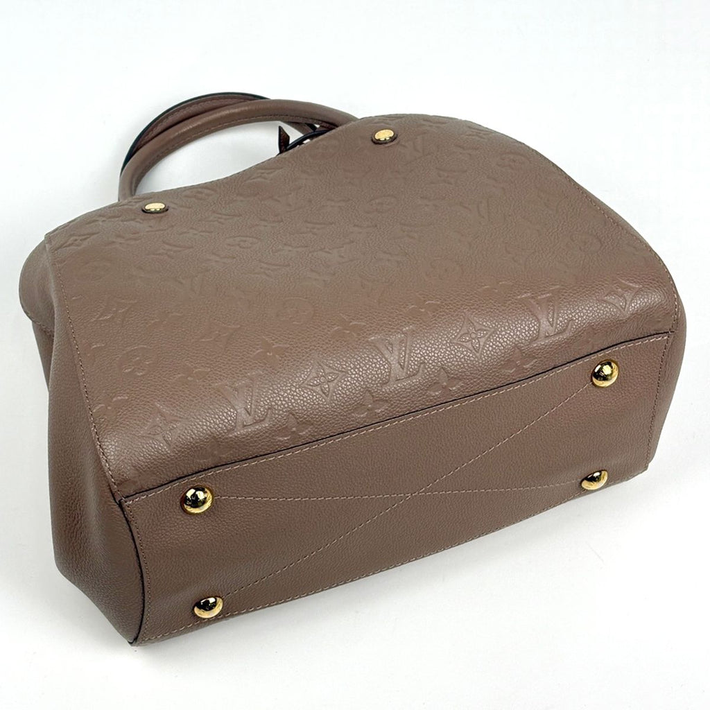 Louis Vuitton Montaigne MM Handbag 2-Way Monogram Empreinte Taupe — view 2