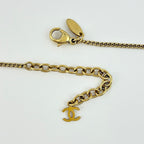 Chanel Necklace CC Logo Dome Shape Rhinestone Gold — view 3