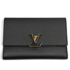 Louis Vuitton Portefeuille Capucines Compact Leather LV Logo Trifold Wallet