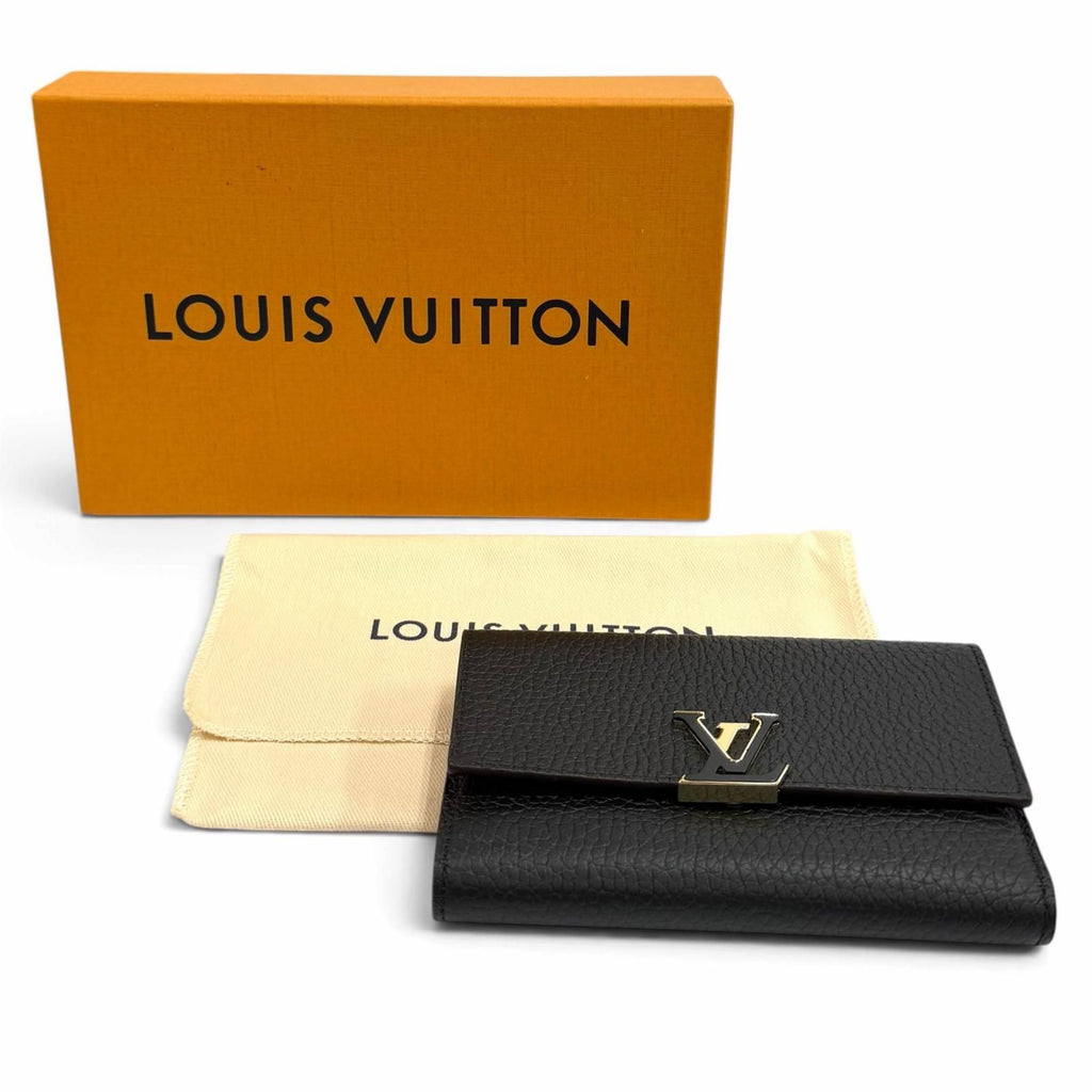 Louis Vuitton Portefeuille Capucines Compact Leather LV Logo Trifold Wallet — view 2