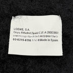 Loewe Mohair Wool Blend Leather Anagram Patch Fringe Scarf Black — view 8