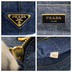 Prada Canapa Blue Gold Denim Tote Shoulder Bag 2-Way — view 3