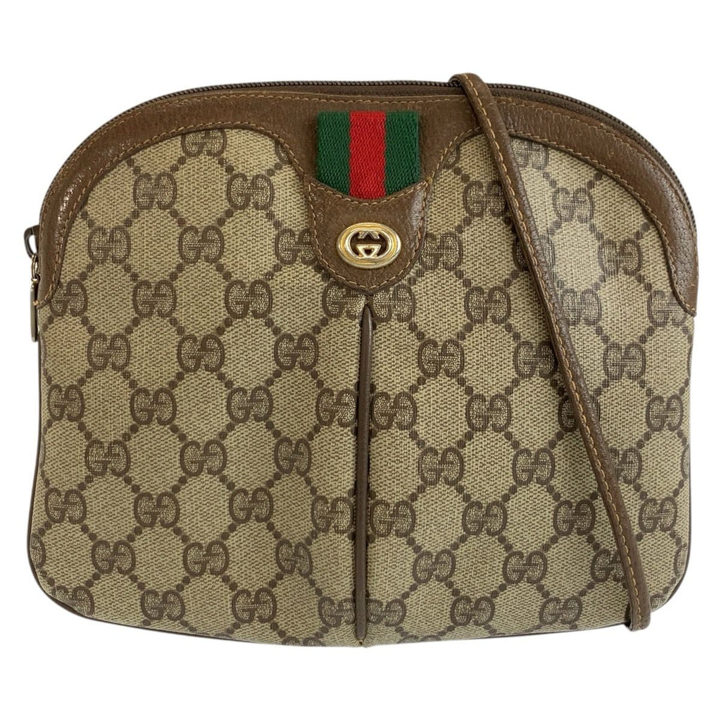 Gucci Vintage Sherry Line Beige GG Supreme Canvas 904 02 047 Shoulder Bag