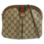 Gucci Vintage Sherry Line Beige GG Supreme Canvas 904 02 047 Shoulder Bag