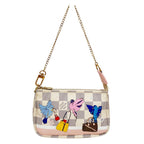 Louis Vuitton Mini Pochette Accessoires Damier Azur Pouch Canvas