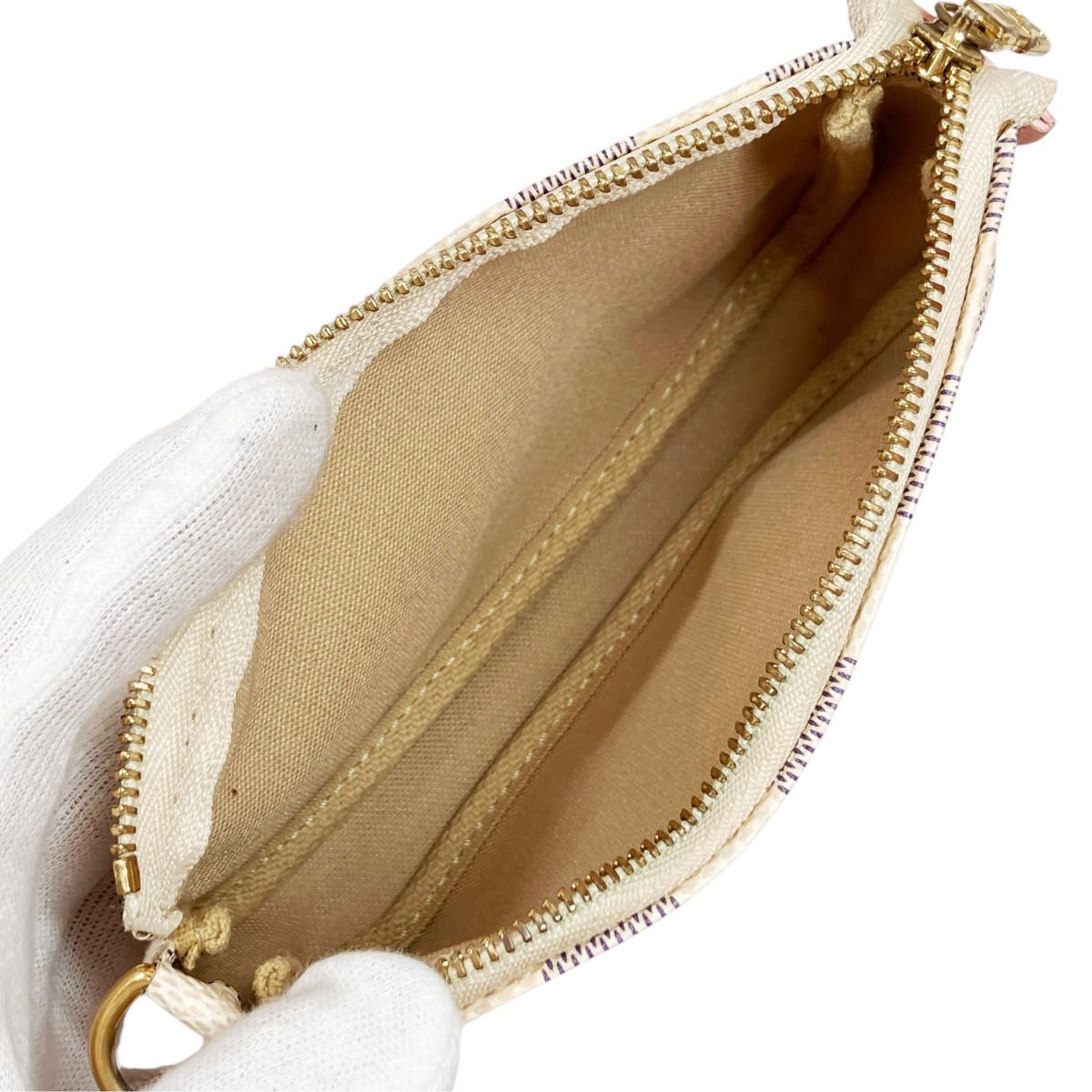 Louis Vuitton Mini Pochette Accessoires Damier Azur Pouch Canvas — view 8