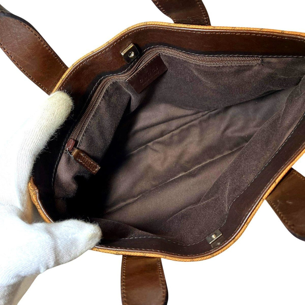 Gucci Handbag Leather GG Canvas — view 6