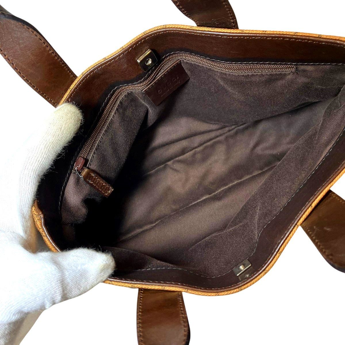 Gucci Handbag Leather GG Canvas — view 6