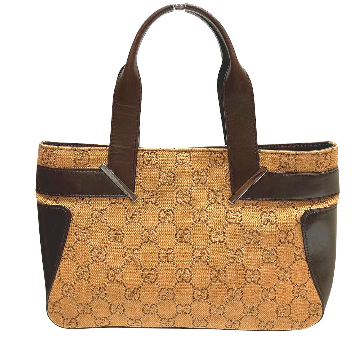 Gucci Handbag Leather GG Canvas