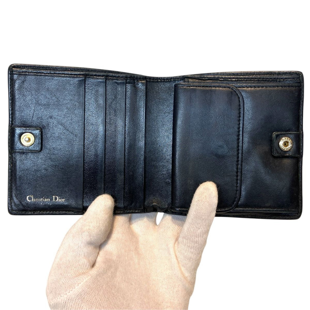 Dior Cannage Bifold Wallet Leather — view 3