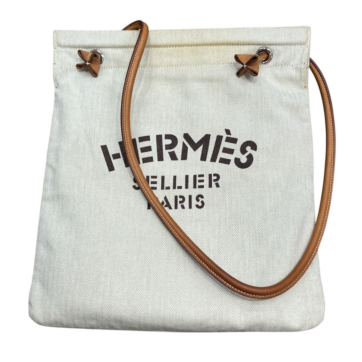 Hermes Aline MM Shoulder Bag Toile Chevron Veau