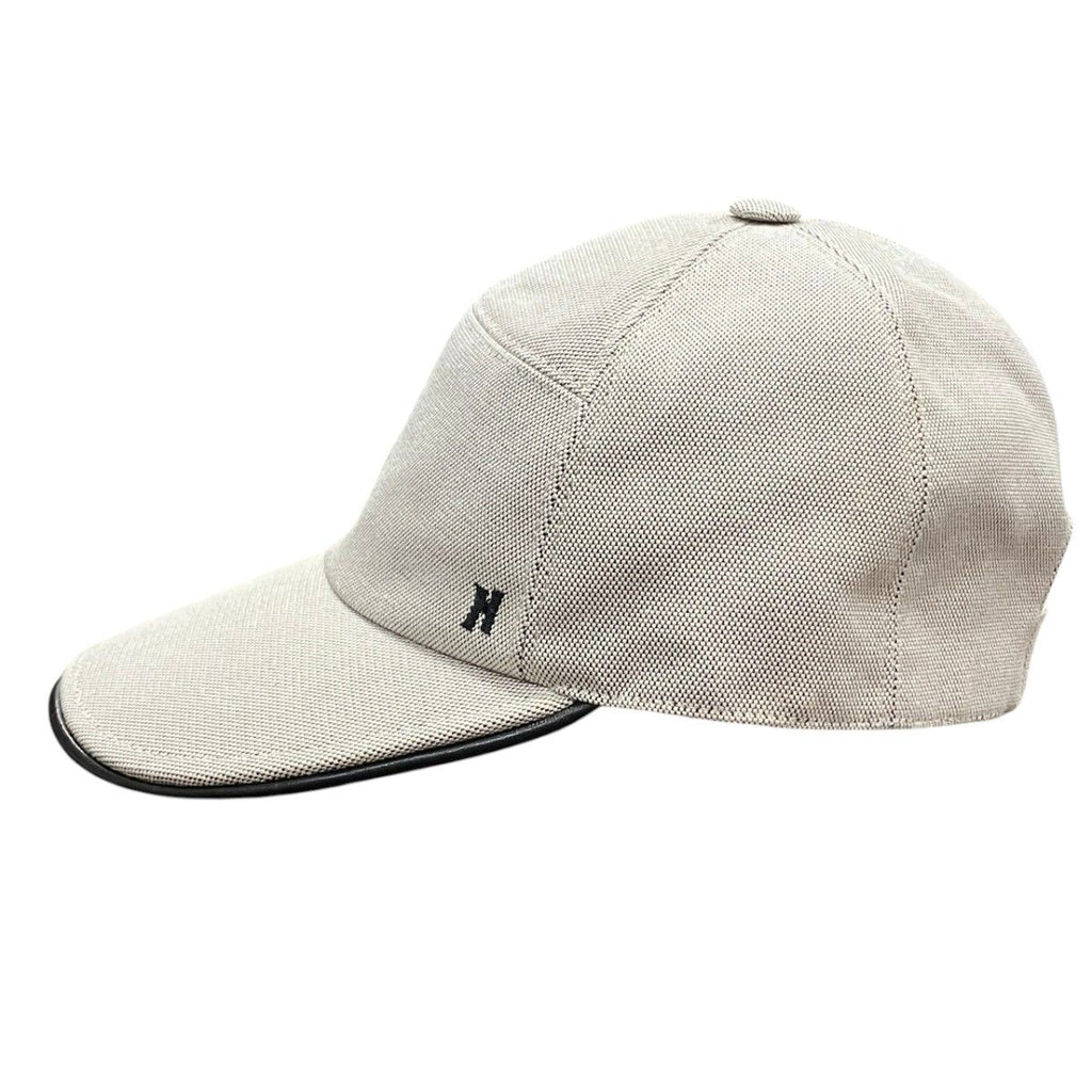 Hermes H Embroidery Cap Leather Canvas Hat — view 7