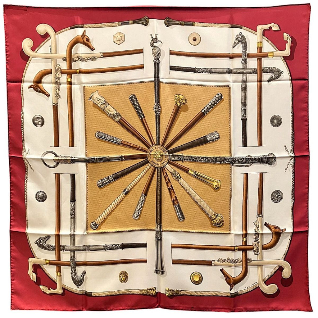 Hermes Carre 90 Cane and Decoration Scarf Silk