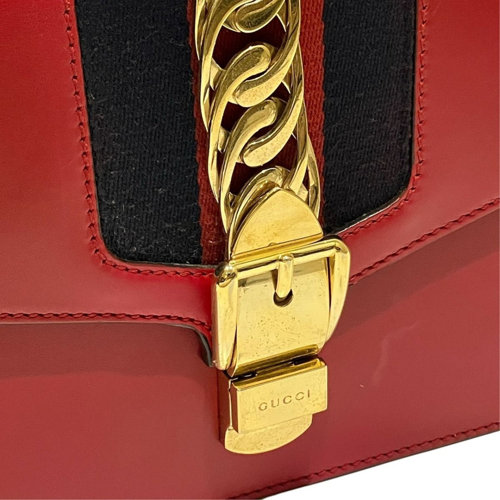 Gucci Sylvie Small Sherry Line Shoulder Bag Leather — view 8