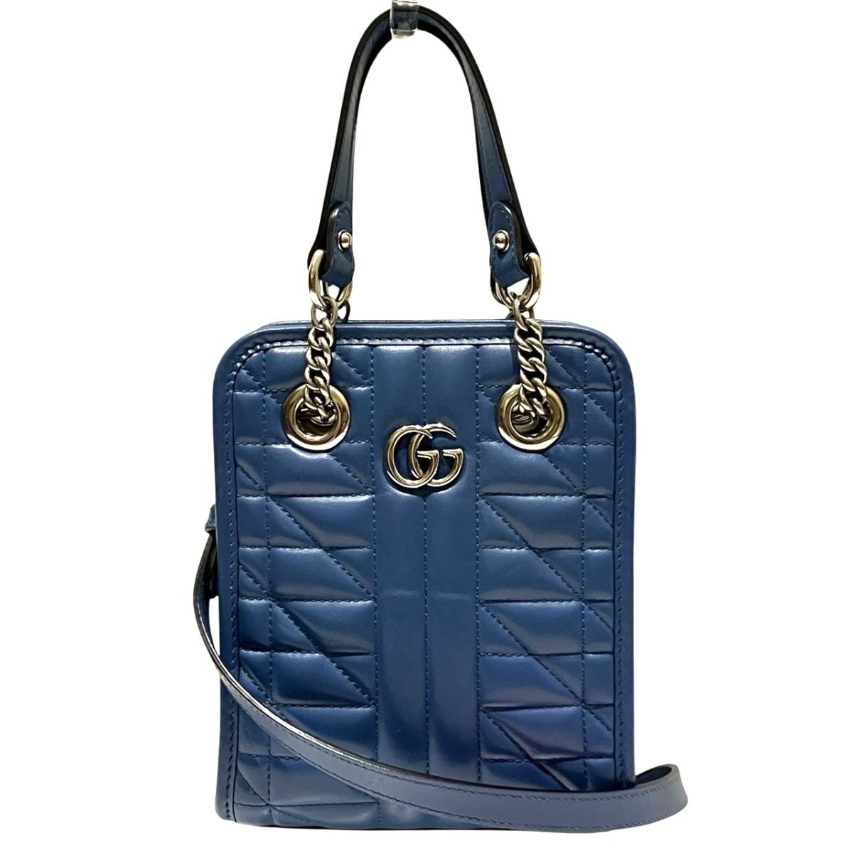 Gucci Quilted Mini GG Marmont Shoulder Bag Leather