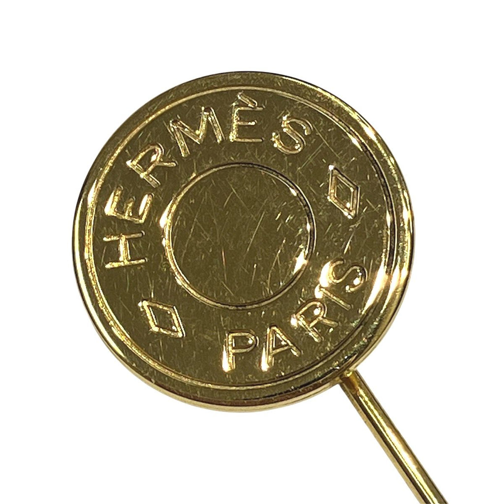 Hermes Sellier Pin Brooch Metal — view 2