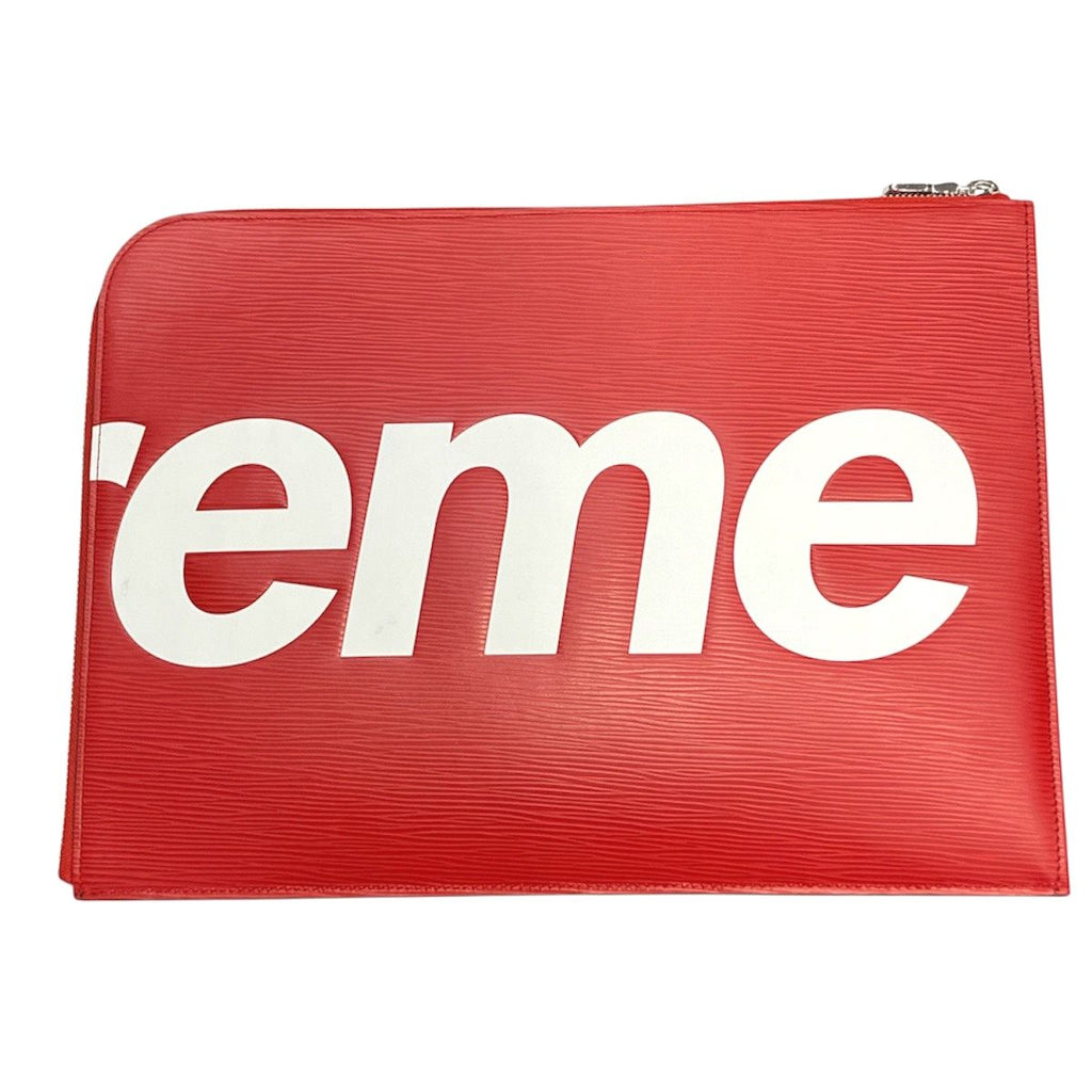 Louis Vuitton Supreme Collaboration Pochette Jules GM Epi Clutch Leather — view 2
