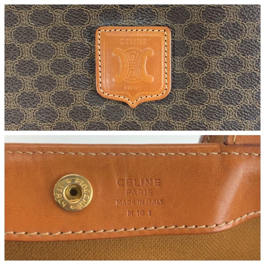 Celine Macadam Brown Leather 1 Tote Shoulder Bag — view 3