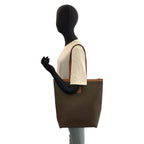 Celine Macadam Brown Leather 1 Tote Shoulder Bag — view 7