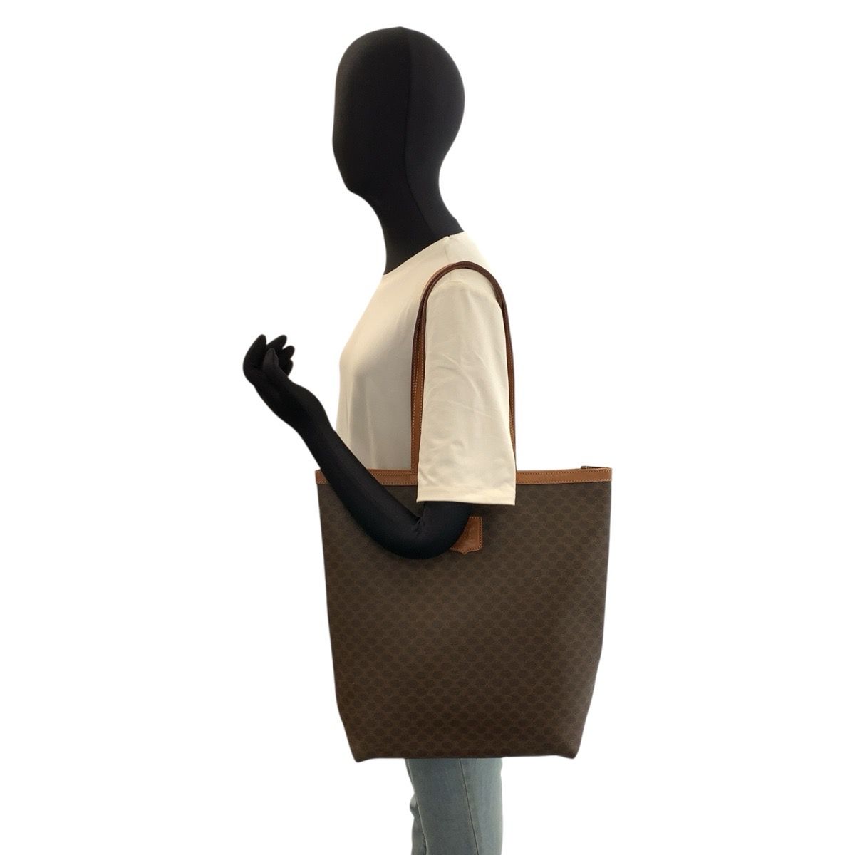 Celine Macadam Brown Leather 1 Tote Shoulder Bag — view 7