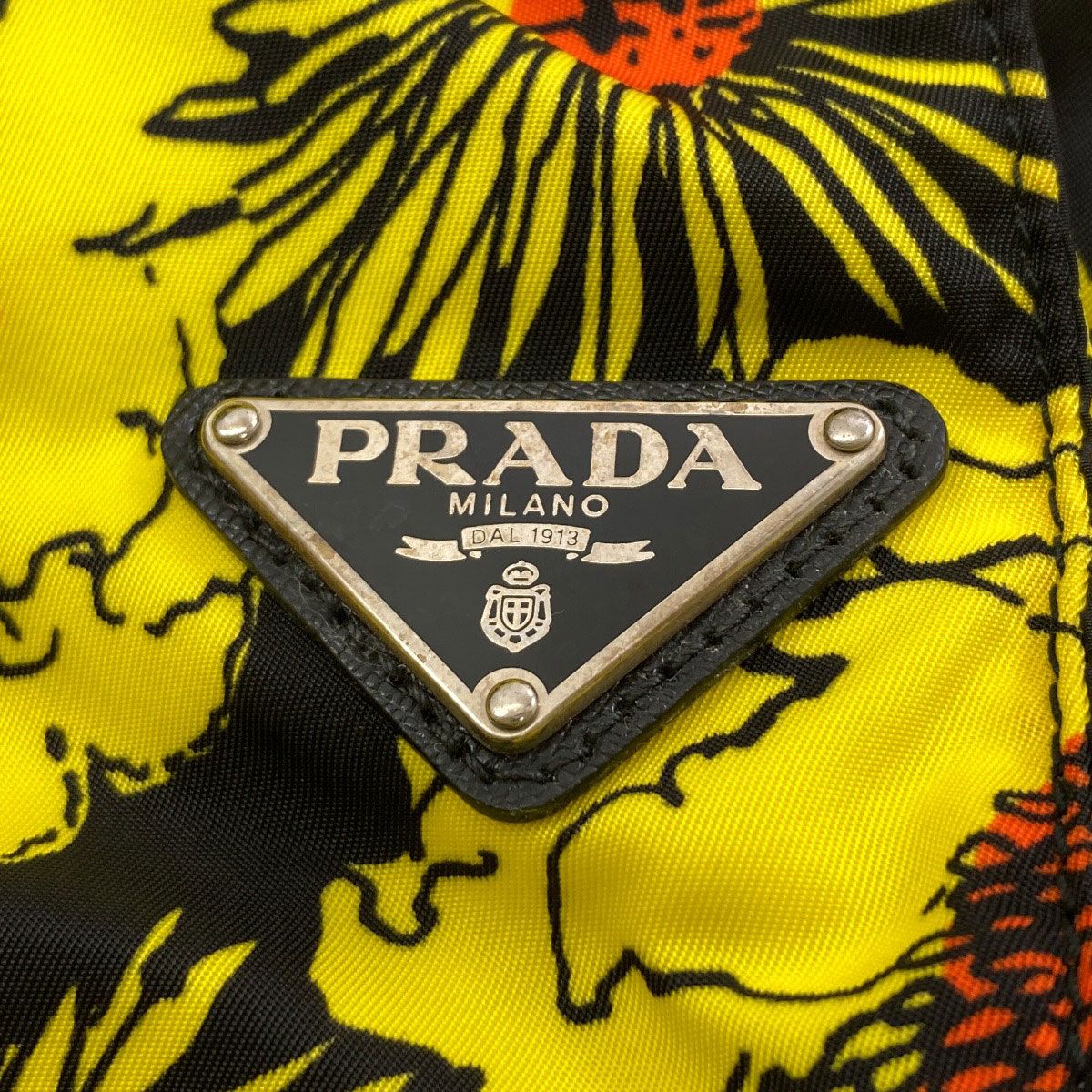 Prada Logo Flower Tote Bag Nylon — view 8