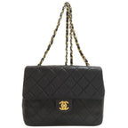 Chanel Quilted CC Logo Gold Shoulder Bag Lambskin