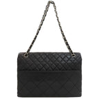 Chanel Quilted CC Logo Silver Shoulder Bag Calfskin — view 2