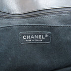 Chanel Quilted CC Logo Silver Shoulder Bag Calfskin — view 6