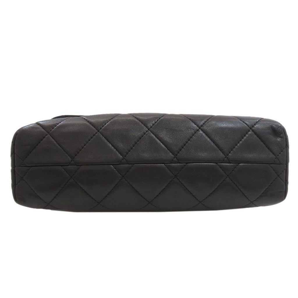 Chanel Quilted CC Logo Silver Shoulder Bag Calfskin — view 4