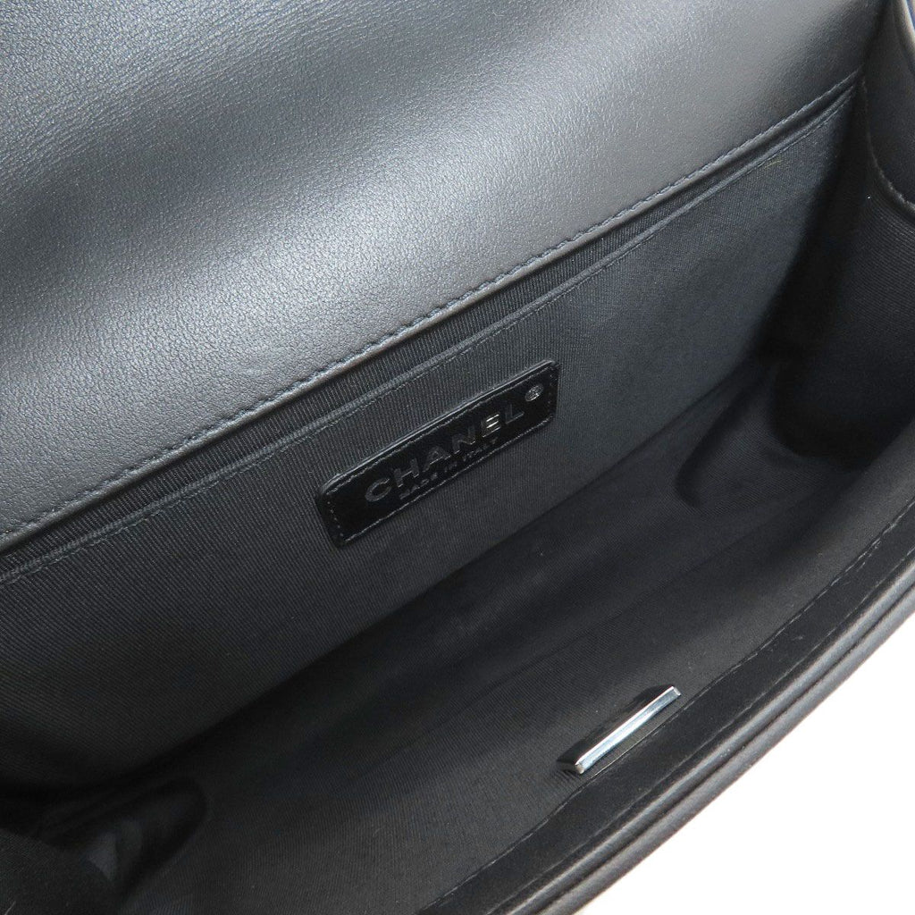 Chanel Boy Silver Shoulder Bag Calfskin — view 5